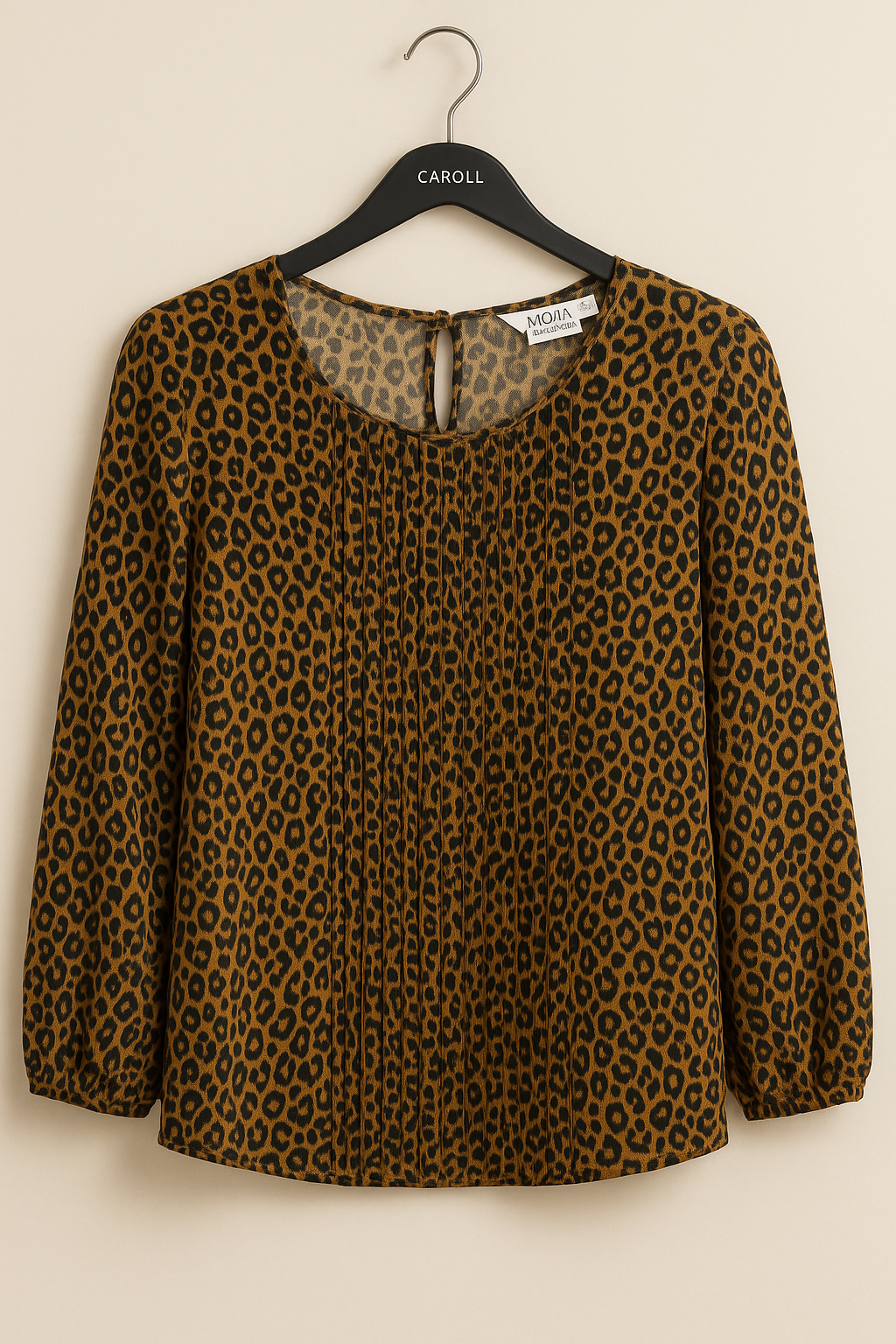 Blouse Léopard Chic à Manches 30DH