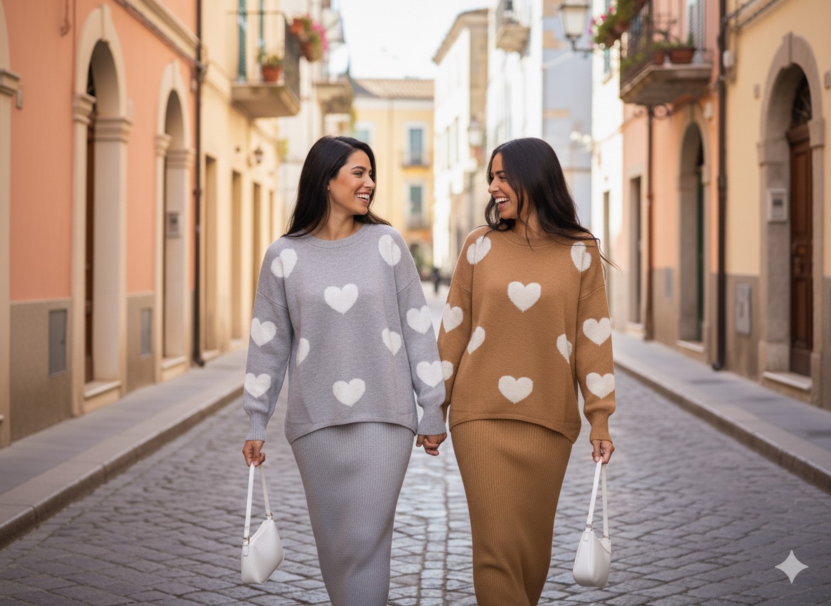 Ensemble Tricot à Cœurs