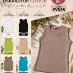 FV028 Débardeur côtelé - couleurs et prix